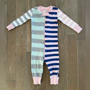 Hanna Andersson Hanna Jams Pink and Blue Striped Sleeper
